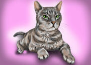 Authentiek kattenportret in gekleurde stijl met natuurlijke lichaamsvorm van foto's
