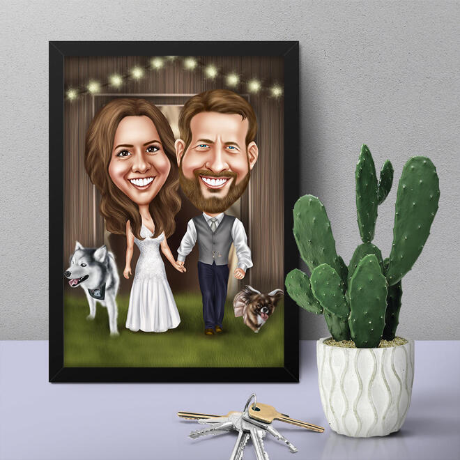 Wedding Couple Caricature on Poster