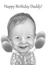 Portrait de bébé de dessin animé en style numérique