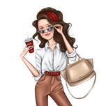 Fashion Girl avec café et sac
