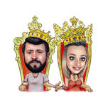 Konge og Dronning sidder på troner