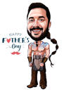 Kohandatud koomiksijoonistus fotost isadepäeval