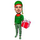 Kerstkarikatuur als elf