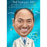 Portrait de dessin animé médecin résident