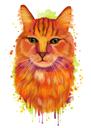Portrait de chat dans un style aquarelle naturel à partir de photos