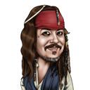 Piratenkarikatuur voor fans van Pirates of Caribbean