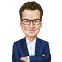 Caricature de portrait numérique avec les bras croisés