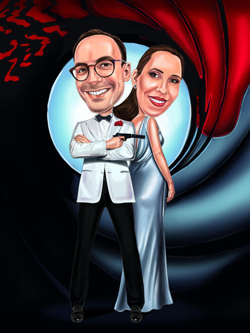 James Bond Couple Cartoon