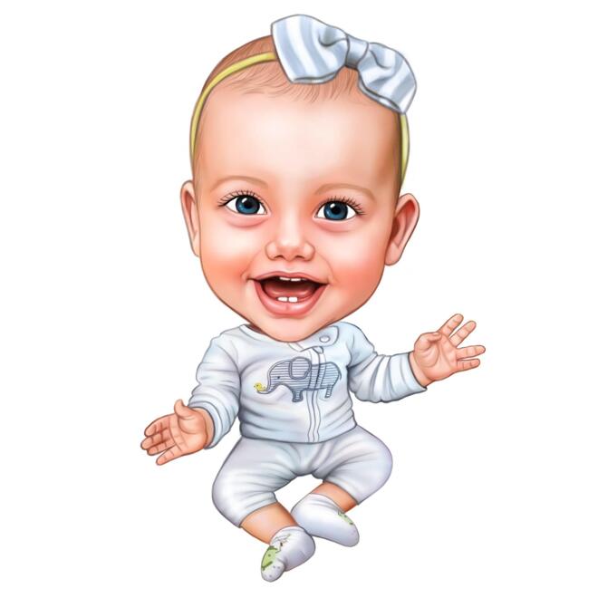Full Body Toddler Cartoon from Photos in Colored Style