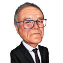 Caricature d'un homme en costume