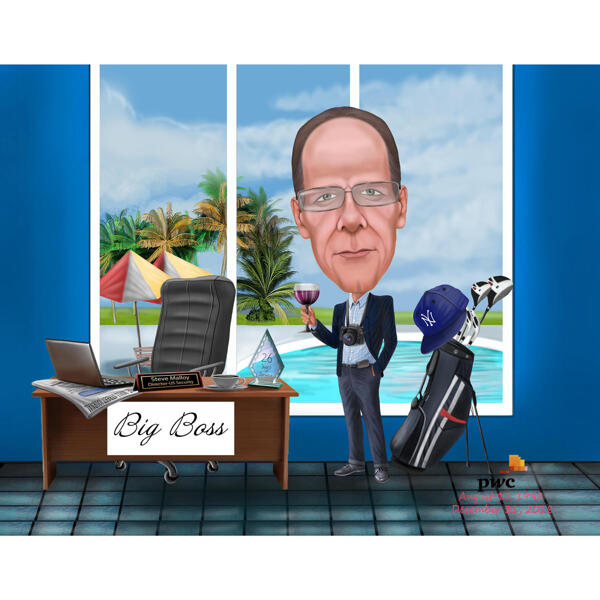 Karikatur von Big Boss aus einem Foto