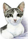 Authentic Cat Portrait in Colored Style with Natural Bodily Shape from Photos