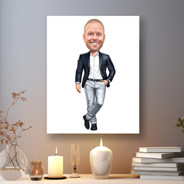 Photo Print: Custom Caricature Drawing of Man for Father's Day Gift