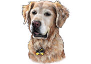 Brugerdefineret hundekarikatur i farvestil fra fotos til hundeelskere gave