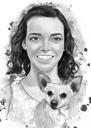 Retrato de grafite para presente personalizado para dono de animal de estimação: desenhado à mão a partir de fotos
