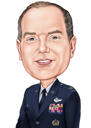 Portret militar Desen stil colorat