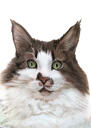 Ritratto di gatto autentico in stile colorato con forma corporea naturale dalle foto