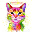 Pet Memorial Rainbow Portrait Dessin à partir de photos