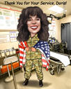 Thank you for Service Caricature - Flag Drawing