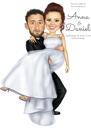 Bride and Groom Invitation Card Cartoon