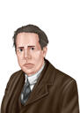 Retrato de científico famoso en color estilo dibujado a mano a partir de fotos