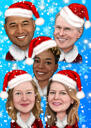 Caricature de Noël d'entreprise personnalisée à partir de photos d'employés