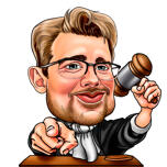 Funny Caricature of Judge