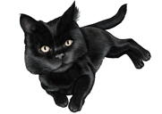 Tekening van een kattenkarikatuur in vol lichaam