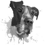 Deutsche Dogge Graphit Portrait