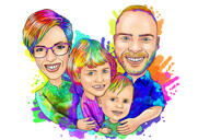 رسم الأسرة بالألوان المائية