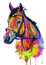 Horse Watercolor Portrait from Photos