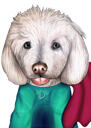 Superhelden-Mops-Karikatur