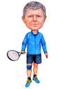 Tennisspieler mit Court-Hintergrund