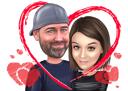 Romantic+Couple+Valentine%27s+Day+Cartoon+Portrait