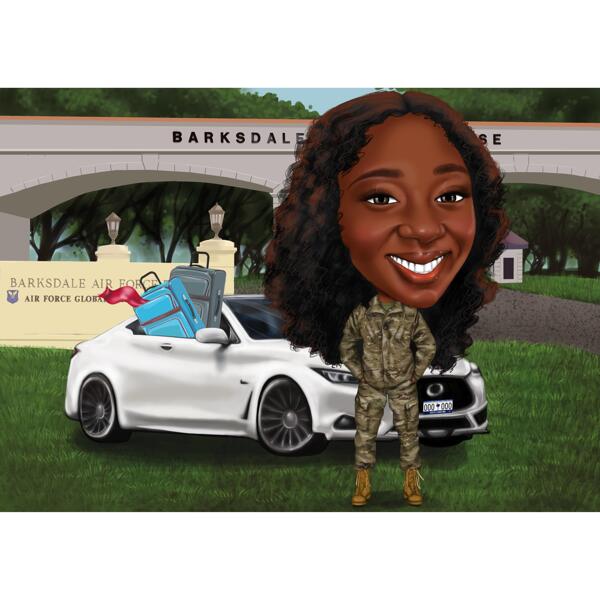 Militärische weibliche benutzerdefinierte Karikatur