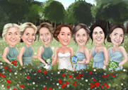 Bridesmaids Caricature: Digital Style