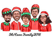 Cartone animato dell'azienda natalizia con cappelli di Babbo Natale