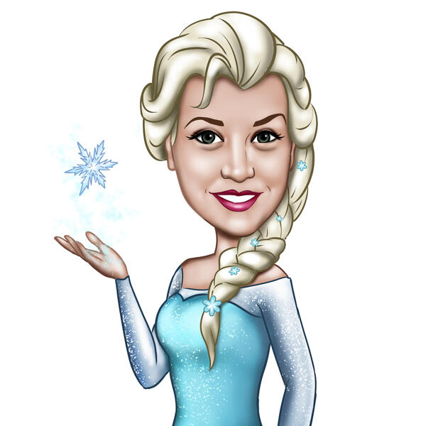 Dibujo de dibujos animados personalizados princesa Elsa
