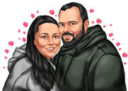 Portrait de couple avec coeurs