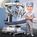 Surgery Caricature with Da Vinci Robot