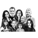 Portret de desene animate personalizate de grup de familie memorial