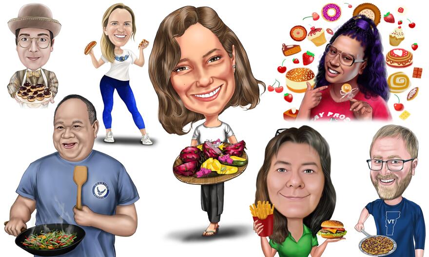 Food Lover Caricature