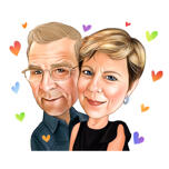 Anniversary Caricature with Hearts