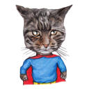 Caricature de carlin super-héros