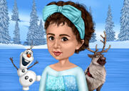 Kid Cartoon Movie Caricature for Frozen Fans