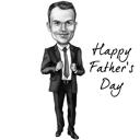 Full Body Cartoon Portrait Drawing on Father's Day