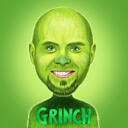 Custom Grinch Caricature Hand-Drawn from Photo