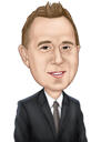 Dessin de dessin animé de portrait d'homme d'affaires pour le jour du patron à partir de photos