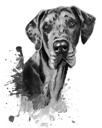 Deutsche Dogge Graphit Portrait