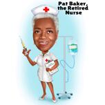 Full Body Nurse Retirement Caricature Gift from Photos
